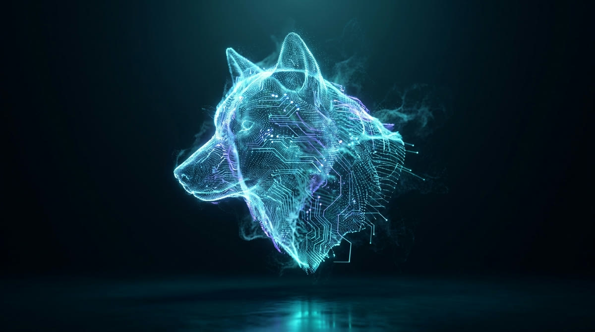 Wohlf — holographic wolf rendered from light and data